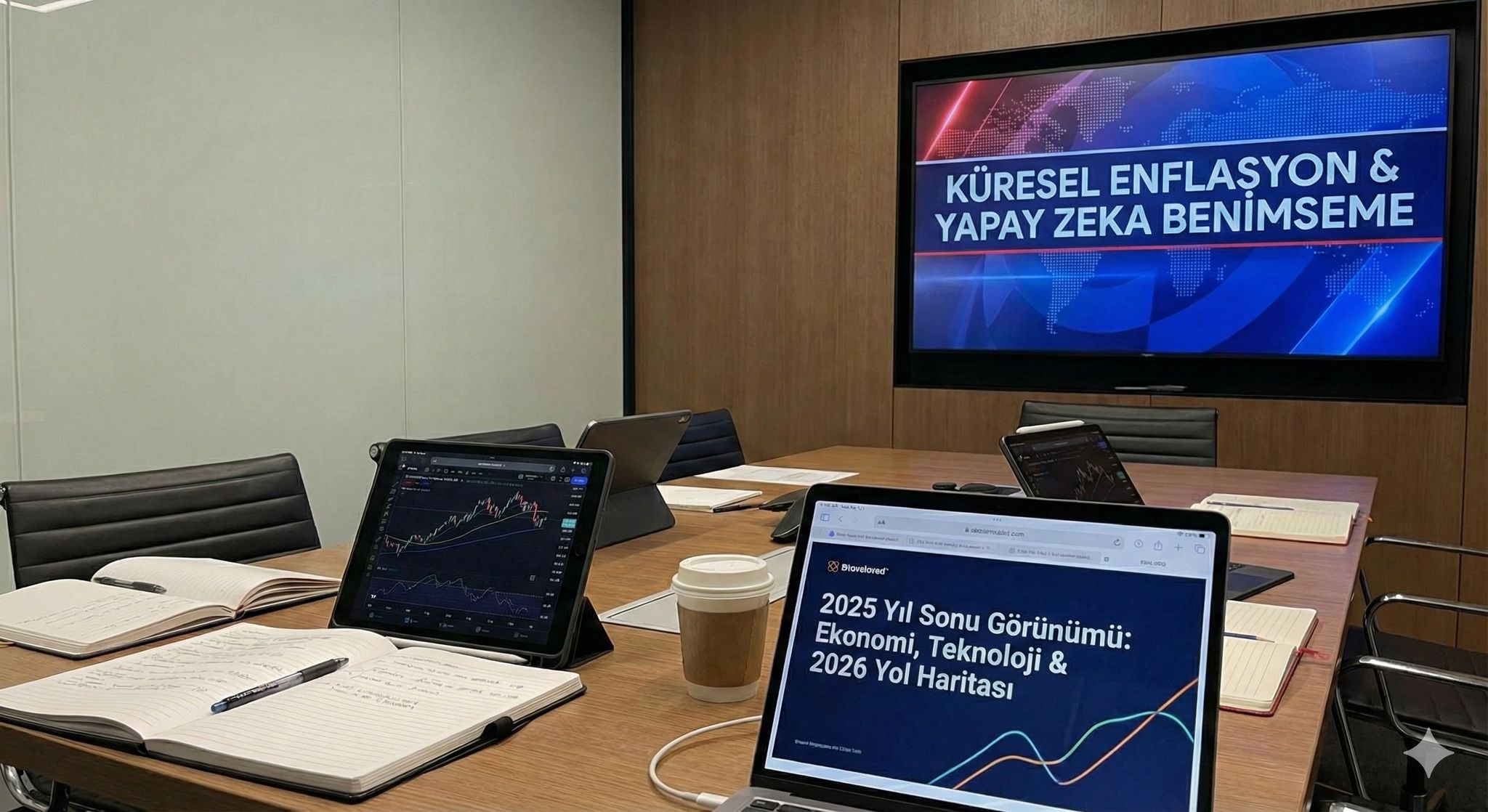 Conference room with presentation screens