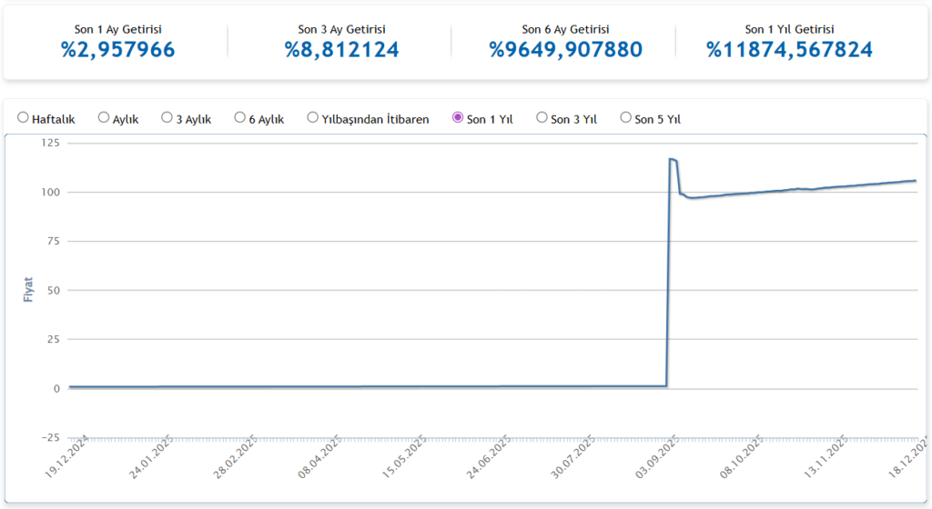Neo Portföy İkinci Serbest Fon (NMG) getiri grafiği