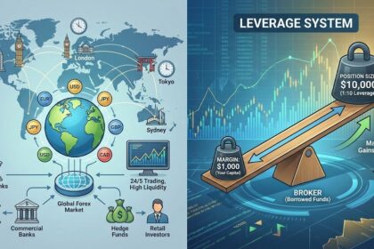 Forex nedir? forex piyasasının dünya üzerinde nasıl işlediğini anlatan bir görsel