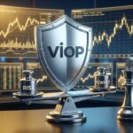 VİOP risk yönetimi VİOP piyasasında risk ve ödül dengesini gösteren, altın renkli finansal grafikler önünde kalkan ve satranç taşı metaforlu görsel.
